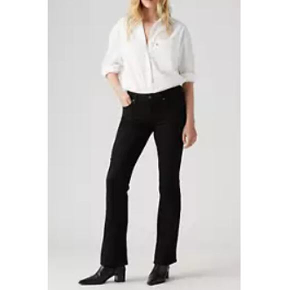 Levi's Women's Soft Black 725 High Rise Bootcut Jeans Size 26 - Picture 1 of 10